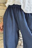 Rustic Nature Bubble Cotton Split Kick Pant Washed Navy